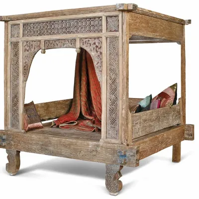 Lits - LIT À BALDAQUIN EN TECK INDONÉSIEN - ITEM HOME BY ITEM INTERNATIONAL