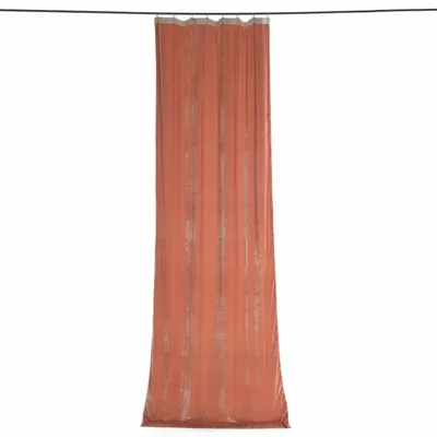 Rideaux et voilages - FORTUNA Rideau en velours de soie 110x300 cm coloris PECHE - EN FIL D'INDIENNE...