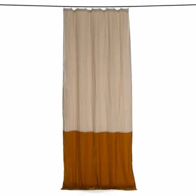 Rideaux et voilages - FORTUNA DUO  Rideau en velours de soie et lin 140x300 cm TABAC - EN FIL D'INDIENNE...