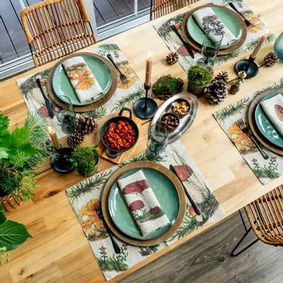 Table linen - Linen Placemats │ MUSHROOM - LINOROOM 100% LINEN TEXTILES