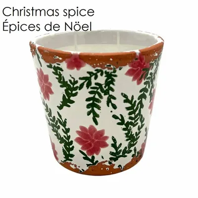 Candles - Christmas poinsettia ceramic scented candle size L - WAX DESIGN - BARCELONA