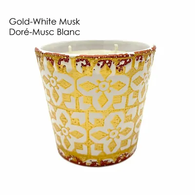 Candles - Metalic style Mosaic ceramic scented candle size L - WAX DESIGN - BARCELONA