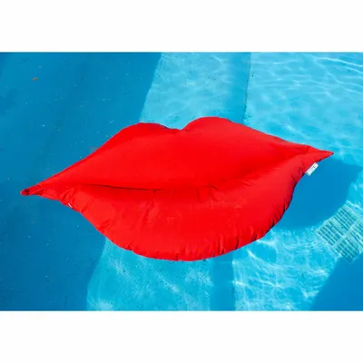 Outdoor space equipments - Red removable floating outdoor mouth pouf - MX HOME