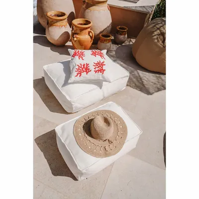 Outdoor space equipments - White removable outdoor floor cushion S - MX HOME