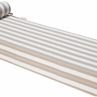 Equipements espace extérieur - Matelas extérieur réversible recto rayé beige & verso raphia - Simple - MX HOME
