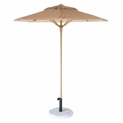 Sunshades - 2m round raffia effect parasol  - MX HOME