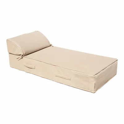 Equipements espace extérieur - Lit bain de soleil extérieur en mousse 1 place effet raphia - MX HOME