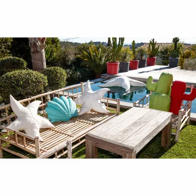 Accessoires de déco extérieure - Coussin extérieur coquillage bleu ciel - MX HOME