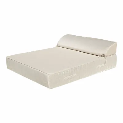 Outdoor space equipments - Outdoor foam sun lounger bed 2 places beige and white - MX HOME