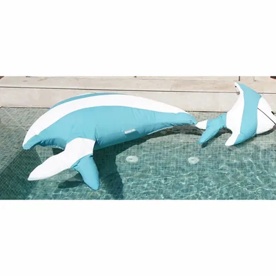 Outdoor decorative accessories - Blue and white fish outdoor cushion - MX HOME