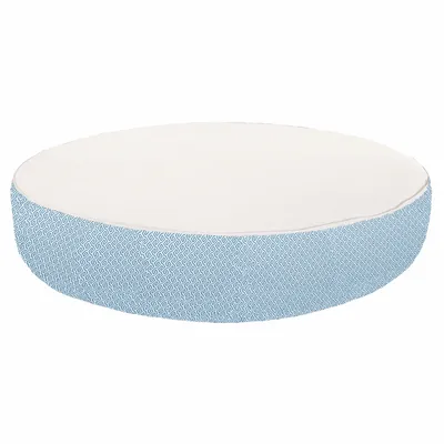 Outdoor space equipments - Outdoor white round foam sun lounger bed with blue pattern - MX HOME