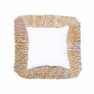 Outdoor decorative accessories - White square outdoor cushion with fringe - MX HOME