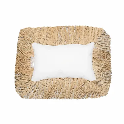 Accessoires de déco extérieure - Coussin extérieur long a blanc à frange - MX HOME