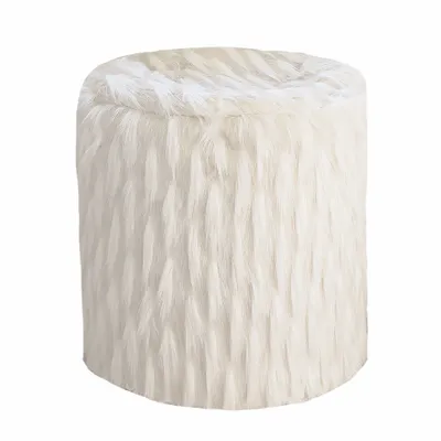 Chaises de jardin - Pouf en fausse fourrure blanche - MX HOME