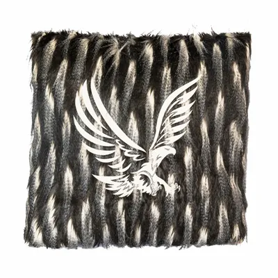 Outdoor decorative accessories - Embroidered cushion in black and white faux fur - MX HOME