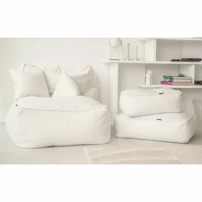 Lawn sofas   - 2 XL modular poufs in French terry fabric  - MX HOME