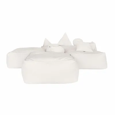 Lawn sofas   - Modular pouf sofa in French terry (4 modules) - MX HOME