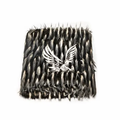 Garden textiles - Black and white embroidered faux fur throw - MX HOME