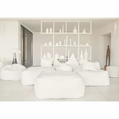 Lawn sofas   - Modular pouf sofa in French terry (6 modules) - MX HOME