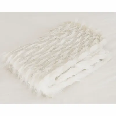 Garden textiles - White and beige faux fur throw - MX HOME