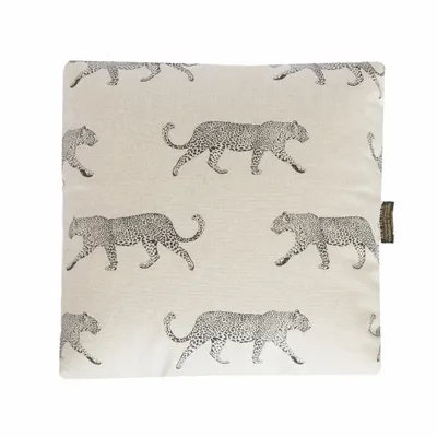 Outdoor decorative accessories - White cotton cushion with black tiger pattern - MX HOME