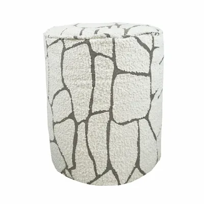 Lawn chairs - Stool with removable cover and footrest in designer curly wool - MX HOME