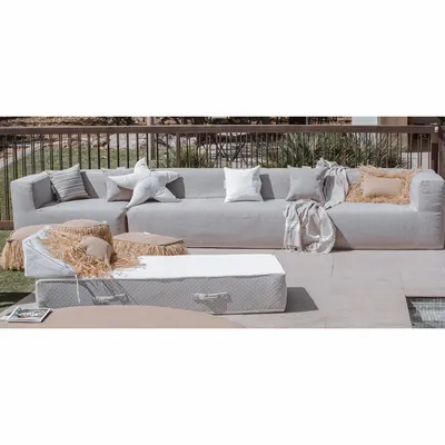 Lawn sofas   - Modular sofa - Removable cover 5/6 seats - Linen Exterior - MX HOME