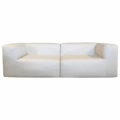 Lawn sofas   - Modular sofa - Removable 3-seater cover - Natural linen - MX HOME
