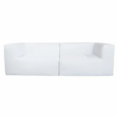 Lawn sofas   - Modular sofa - Removable 3-seater cover - White - Outdoor - MX HOME