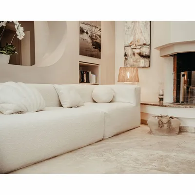 Canapés de jardin - Canapé modulable - Déhoussable 4/5 places- Laine Bouclée - MX HOME