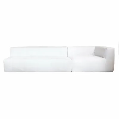 Lawn sofas   - Modular sofa - Removable cover 4/5 places - White - Outdoor - MX HOME