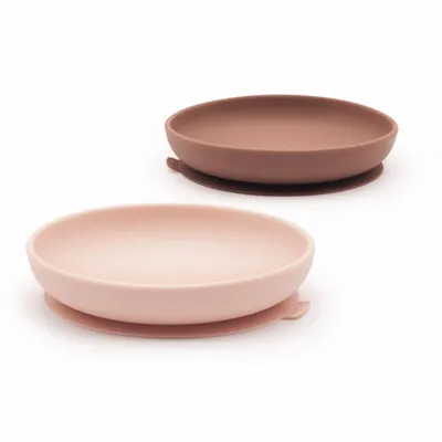 Repas pour enfant - Set 2 Assiettes ventouses en silicone - Blush / Terracotta - EKOBO