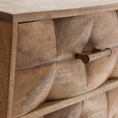 Night tables - Brown iron bedside table 55x38x60 cm - VICAL