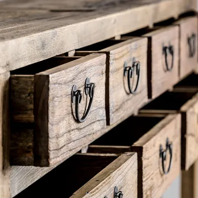 Consoles - Console en bois de pin recyclé marron 190x45x80 cm - VICAL