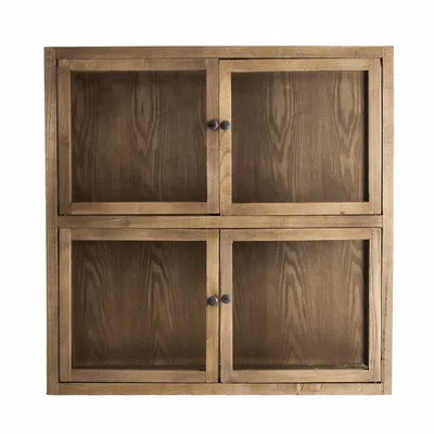 Wardrobe - Modular showcase in brown recycled pine wood 85x40x85 cm - VICAL