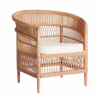Armchairs - Brown rattan armchair 84x67x87 cm - VICAL