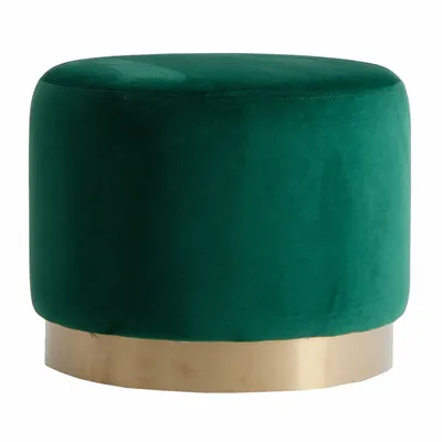 Footrests - Green velvet footstool 51x51x42 cm - VICAL