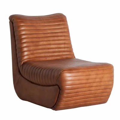 Armchairs - Brown leather armchair 59x81x72 cm - VICAL