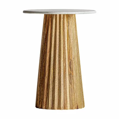 Other tables - White mango wood bar table 45x45x60 cm - VICAL