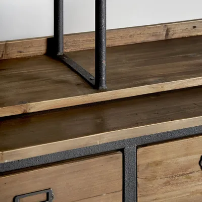 Shelves - Brown elm wood shelf 180x48x231 cm - VICAL