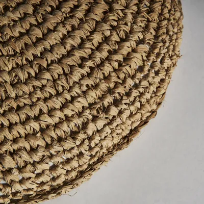 Repose-pieds - Puff en fibre naturelle marron 36x36x18 cm - VICAL