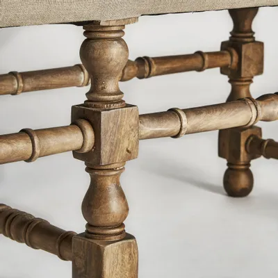 Repose-pieds - Pied de lit en bois de mangue marron 128x43x53 cm - VICAL