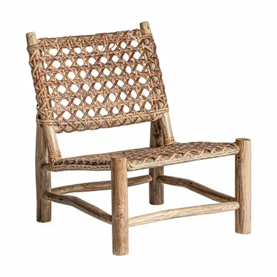 Armchairs - Brown teak wood armchair 62x72x77 cm - VICAL