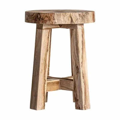 Footrests - Brown tropical wood footrest 35x34x40 cm - VICAL