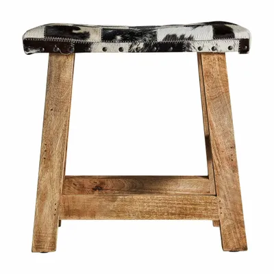 Footrests - Brown mango wood footrest 45x24x46 cm - VICAL