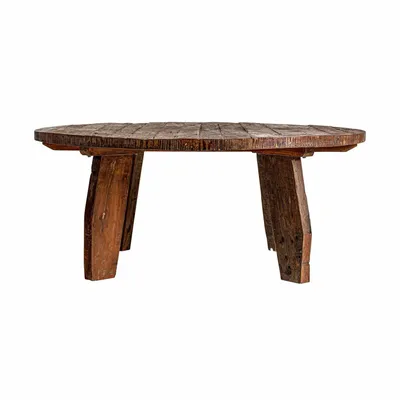 Dining Tables - Brown mango wood living room table 160x160x76 cm - VICAL