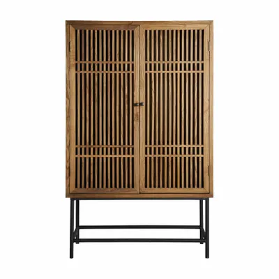 Armoires - Armoire en bois d´orme noir 100x45x160 cm - VICAL