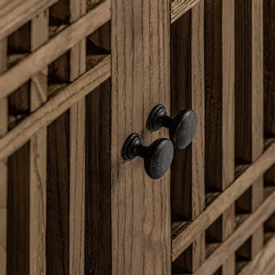 Meubles TV - Meuble tv en bois d´orme noir 200x45x65 cm - VICAL