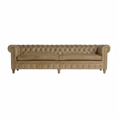 Sofas - Brown leather sofa 268x82x75 cm - VICAL