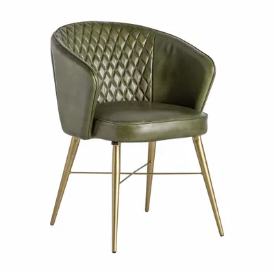 Chairs - Green skin armchair 58x60x79 cm - VICAL
